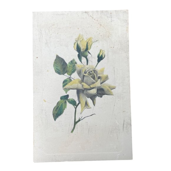 Vintage Postcard Victorian Yellow Rose Art 1911 u  Non Topographical Standard Ge - Picture 1 of 3